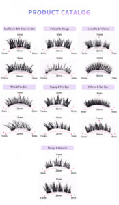magnetic volume false eyelashes with hard band (2 pair set)