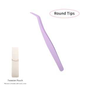 purple non stick lash extension tweezers